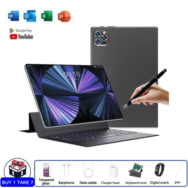 แท็บเล็ต tecno รองรับซิม+wifi 2025 5G แท็บเล็ต 10.1นิ้ว Android 12.0 16GB RAM+1TB ROM DualSIM tabletwifi/5g ประกัน12เดือน