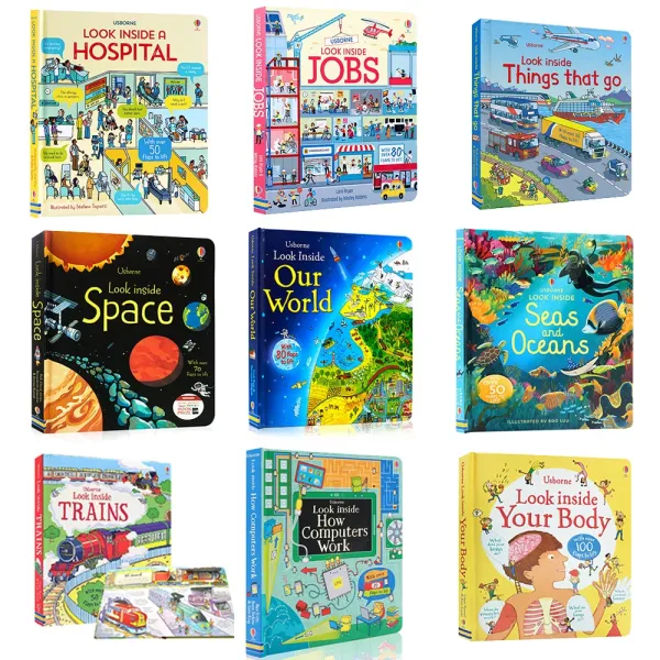 Usborne Look Inside Lift-The-Flap Book Board Book English 3D Flip Picture Book For Kids Children Activity Book Montessori Educational Book Bedtime Reading Story Book Pop Up Book หนังสือภาษาอังกฤษ ห...