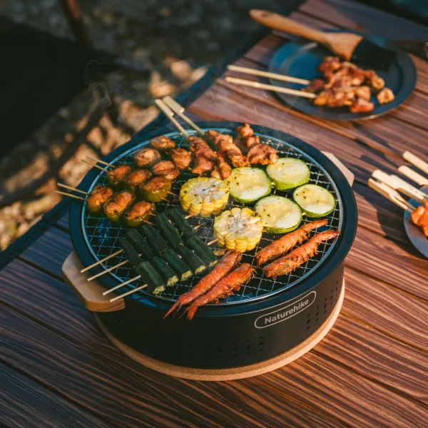 Naturehike เตาย่างบาร์บีคิวแบบพกพาเตาตั้งแคมป์เตาเหล็กไม่ติดบาร์บีคิวแร็คสําหรับการตั้งแคมป์กลางแจ้ง