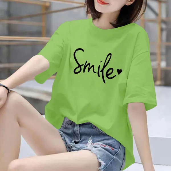 ิเสื้อยืดแฟชั่นลายสกรีนอินเทรนด์ ผ้านุ่มสบายตัวไม่ร้อน ใสได้ทุกวัย เสื้อแขนสั้นคอกลม รุ่น:BK636