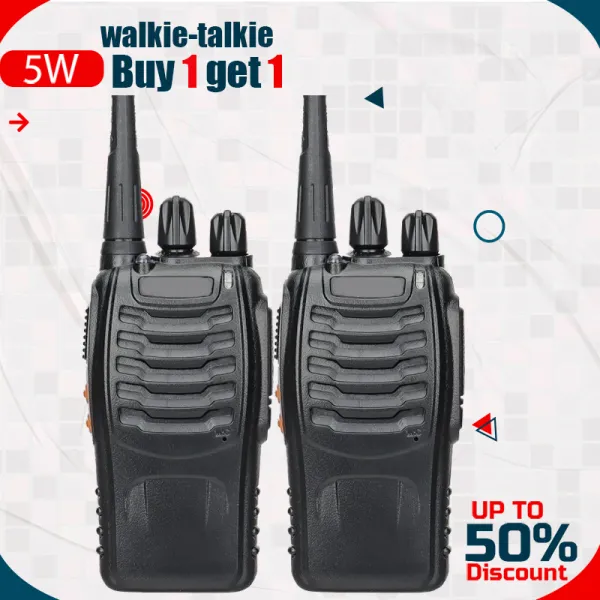 วิทยุสื่อสาร รุ่น 888S (2เครื่อง) Walkie Talkies อุปกรณ์ครบชุด ไม่ต้องขอใบอนุญาต พร้อมแบตเตอรี่ ส่งไกลสุดได้ 1-3กิโลเมตร