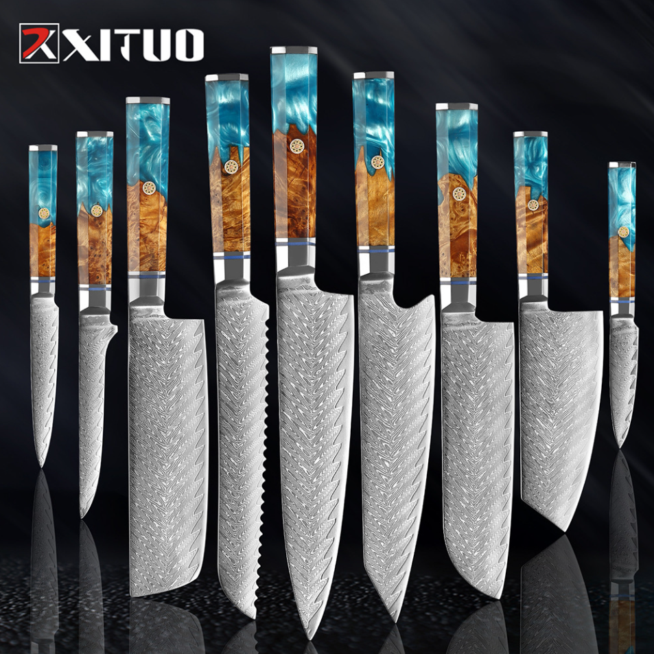 67 Layers Japanese Damascus Steel Sharp Blade Chef Knife Top Sharp Professional Chef Knife Damascus Kitchen Knife VG10 Handle Knife Set Best Gift🔥พร้อมส่ง🔥ส่งจากร้าน Malcolm Store กรุงเทพฯ