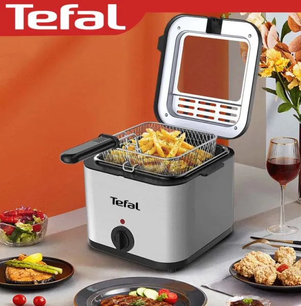 หม้อทอดไฟฟ้า Tefal ความจุ 2.5 ลิตร หม้อด้านในทำจากสแตนเลส ระบบควบคุมอุณหภูมิอัจฉริยะ ทำความสะอาดง่าย (รับประกัน 2 ปี)