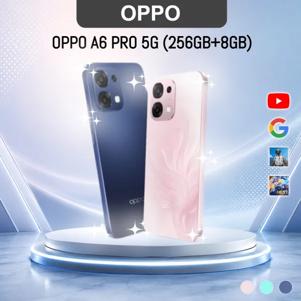 OPPO A6 Pro 5G (8GB+256GB) | สมาร์ทโฟน 5G จอ AMOLED 6.57" 120Hz | กล้อง 50MP | ชาร์จเร็ว 80W | แบตเตอรี่ 6500mAh | เครื่องแรง ใช้งานลื่น | พร้อมส่ง