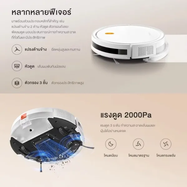 ⚡️พร้อมส่งในไทย ⚡️ Xiaomi Mi Robot Vacuum Mop รุ่น 2 Pro ระบบจดจำแผนที่ ควบคุมผ่านสมาร์ทโฟน รับประกัน 1 ปี