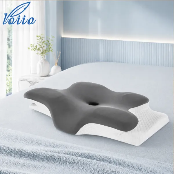 Lollo หมอนรองคอทรงผีเสื้อ Memory Foam Pillow หมอนเมมโมรี่โฟมเพื่อสุขภาพ รองรับคอ ไหล่ ศีรษะ นุ่มเด้งคืนตัว ระบายอากาศดี ไม่อับชื้น Ergonomic Cervical Pillow สำหรับนอนหงาย นอนตะแคง ขนาด 62x41x13cm
