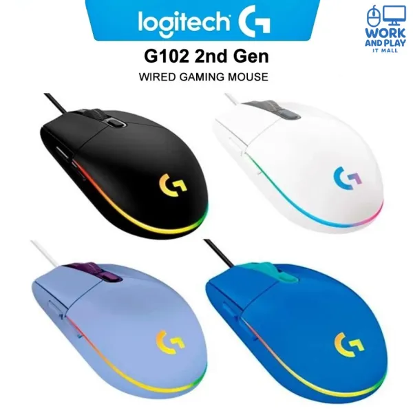 เมาส์เกมมิ่ง⚡️LOGITECH G102, G203, G502, G403 HERO LIGHTSYNC RGB 6 Button 8,000 DPI Gaming Mouse ประกัน