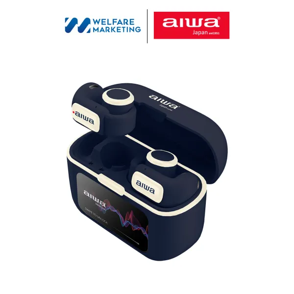 AIWA AT-H03 EDGE TWS Bluetooth Earphones หูฟังไร้สายแบบอินเอียร์ พร้อมหน้าจอ Touch Screen