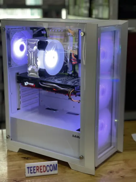 คอมชุดพร้อมจอ 27"100HZ เล่นเกมส์ ทํางาน ปล่อยบอทINTEL XEON 2680 V2 Turbo 3.6Ghz 10C 20T VGA Rx570 8GB PRELOVED