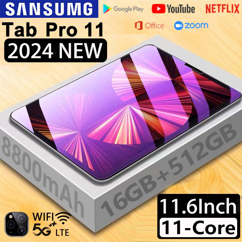 【ซื้อ 1 แถม 6 ฟรี】SANSUMG 2024 NEW แท็บเล็ต 5G ใหม่ราคาถูก Pro11 Tab 11.6 นิ้ว RAM 16GB+512GB ROM แท็บเล็ตใหม่ Google Play/Youtube/Netflix-/Office/Zoom/Android 12.0- แท็บเล็ตการเรียนรู้ Android 11....