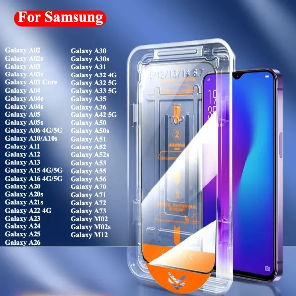 One-Click Full HD ฟิล์มกระจกเต็มจอ ป้องกันหน้าจอสำหรับ Samsung Galaxy A05 A06 A05s A12 A71 A72 A51 A52 A32 A31 A33 A02 A02s A03 A03s A04 Core A42 M12 M02s A13 A23 A70 A04s A56 A36 กันรอย กันตก กัน ...
