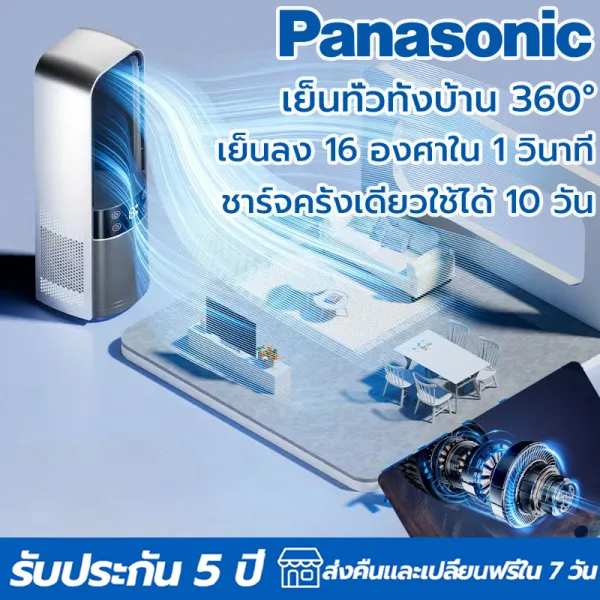 【รับประกัน 5 ป เปลี่ยนใหม่ฟรี】พัดลมไร้ใบพัด การทำให้บริสุทธิ์ด้วยไอออนลบ พัดลมตั้งโต๊ะ พัดลมทาวเวอร์ 9 ระดับ