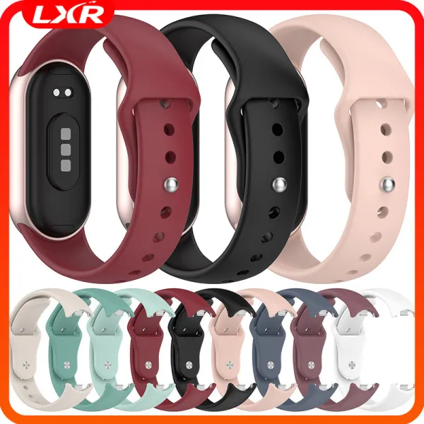 สายซิลิโคนยางนุ่มระบายอากาศ สำหรับ Xiaomi Mi Band 10/9/8 NFC สายรัดกีฬาเปลี่ยนแท้ มีหลายสีให้เลือก
