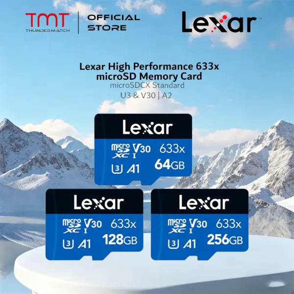 Lexar MicroSD High-Performance SD Card 633x / Blue Plus UHS-I Memory Card (128GB/64GB/32GB) Micro SD / MicroSD / TF