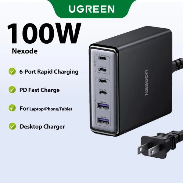 【Nexode】UGREEN GaN 100W USB C Fast Charger Adapter อะแดปเตอร์ for MacBook iPad for iPhone 17 16 15 14 Pro Max Samsung S26 S25 S24 Ultra Model:65189