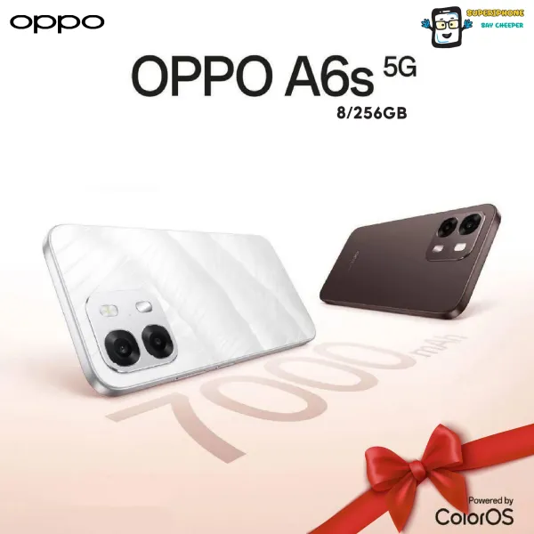 OPPO A6s รุ่น 5G (8/256GB)ดีไซน์ทันสมัย จอ 6.75 l MediaTek Dimensity 6300 (By Lazada SuperTphone)