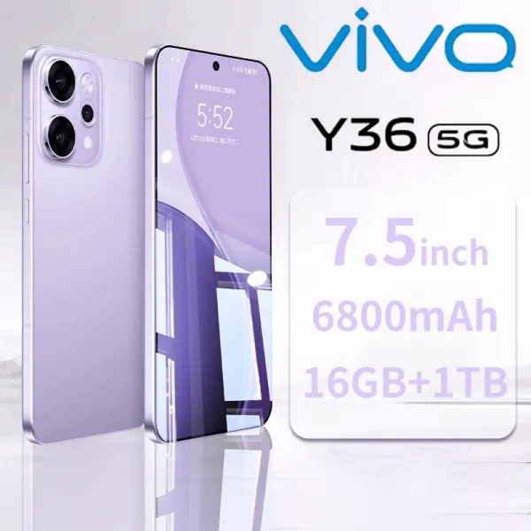 【ของแท้100%】2025 ใหม่ โทรศัพท์มือถือ VIV0 Y36 4G/5G Phantoms มือถือ 7.5“ HD+ รองรับ2ซิม Smartphone แรม16GB รอม1TB โทรศัพท์ถูกๆ Mobile phone V50 มือถือ โทรศัพท์ ถูกๆ ดี มือถือราคาถูกๆ 6800mAh โทรสับ...