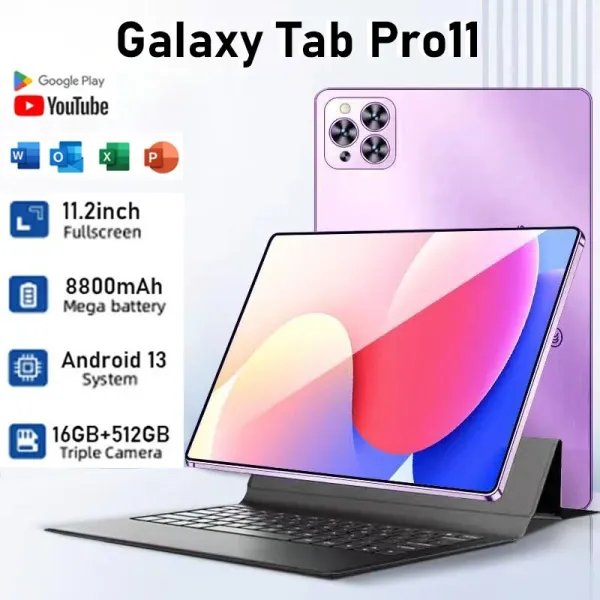【ซื้อ1แถม8】2026ใหม่ ของแท้100% Sansumg Tab Pro11 11.2นิ้ว แท็บเล็ต RAM16GB ROM1TB แทปเล็ตราคาถูก 4g/5G Tablet 8800mAh แท็บเล็ตโทรได้ Screen Dual Sim Andorid13.0 แท็บเล็ตราคาถูก Full HD แท็บเล็ตถูกๆ...