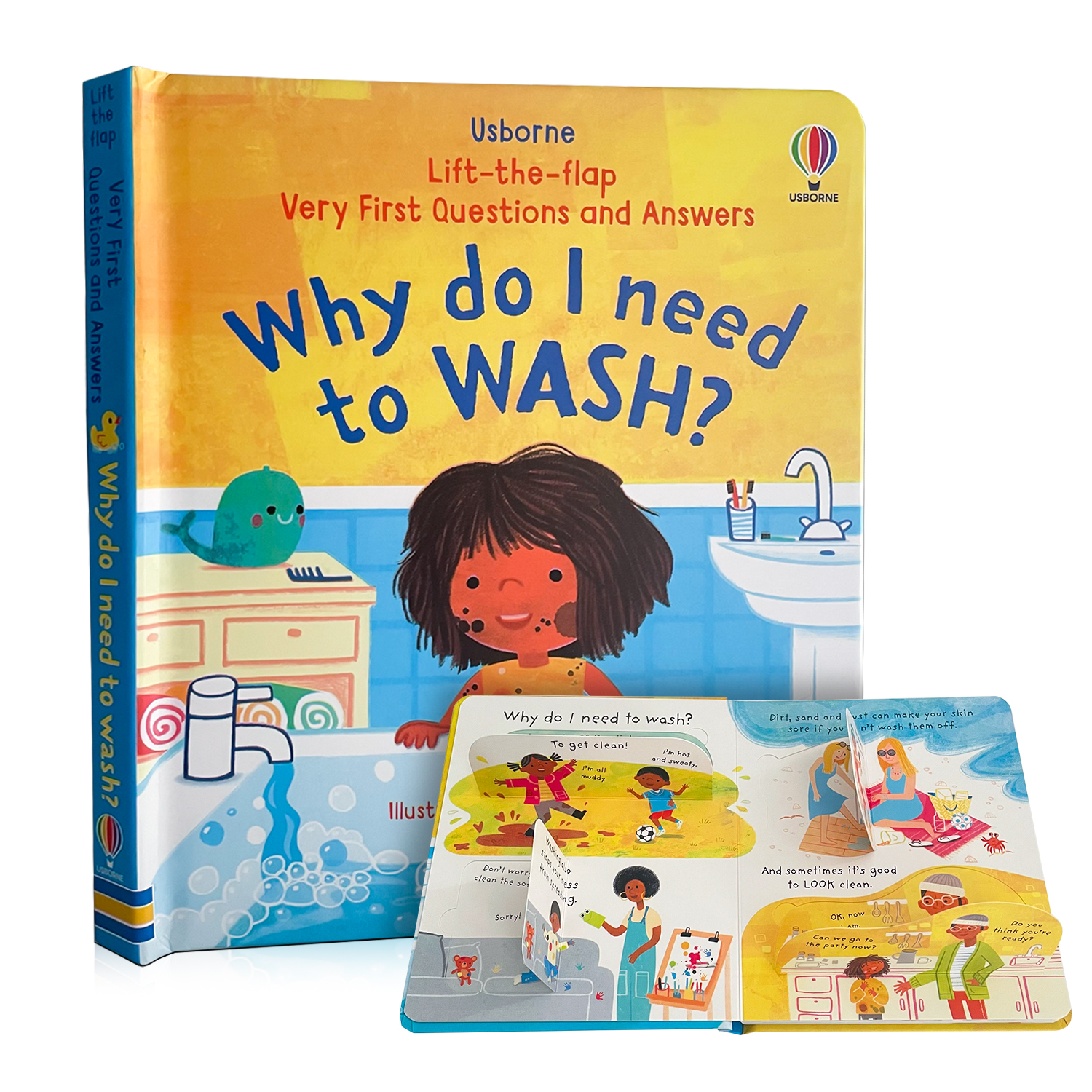 หนังสือภาษาอังกฤษ​ Usborne Lift-The-Flap Very First Question​s and​ Answers Why Do I Need to Wash Board Book Children Book หนังสือ หนังสือป๊อปอัพ สามมิติ 3D Interactive English Picture Book Bedtime...