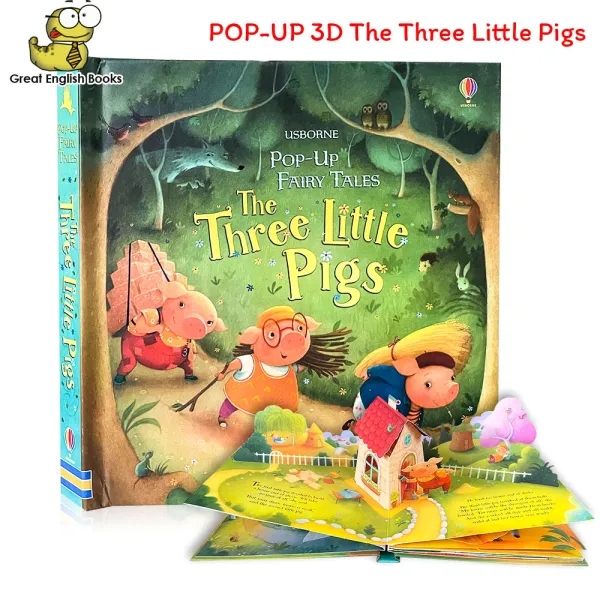 (In Stock) พร้อมส่ง หนังสือนิทานภาพ 3 มิติ Usborne Pop-Up Three Little Pigs ภาษาอังกฤษ สําหรับเด็ก