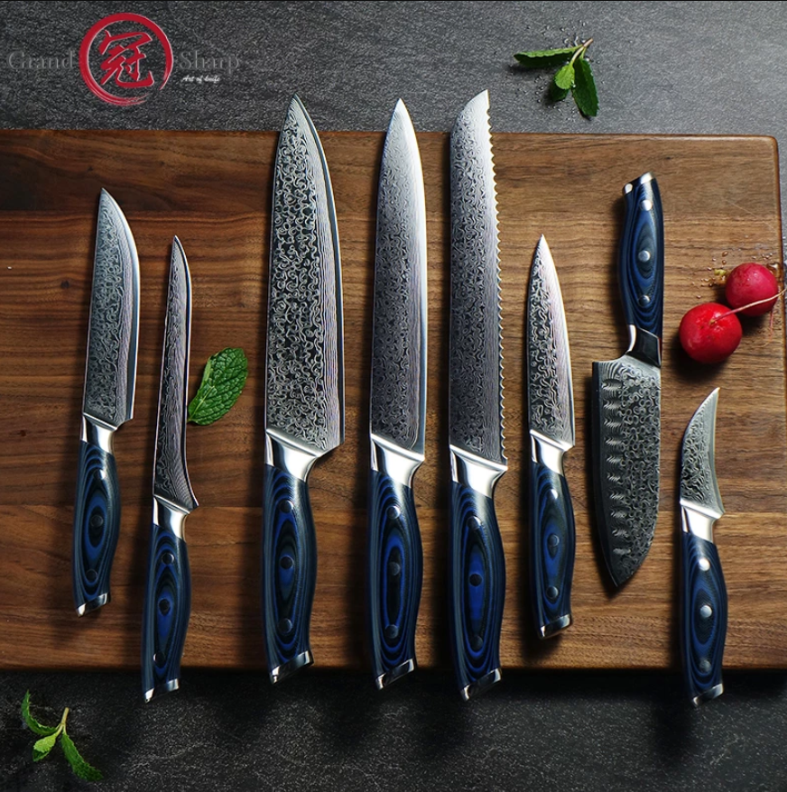 100% Real Damascus Steel Kitchen Knife Set 67 Layers AUS-10 Damascus Chef Santoku Boning Utility Damascus Knives Gift 🔥พร้อมส่ง🔥ส่งจากร้าน Malcolm Store กรุงเทพฯ