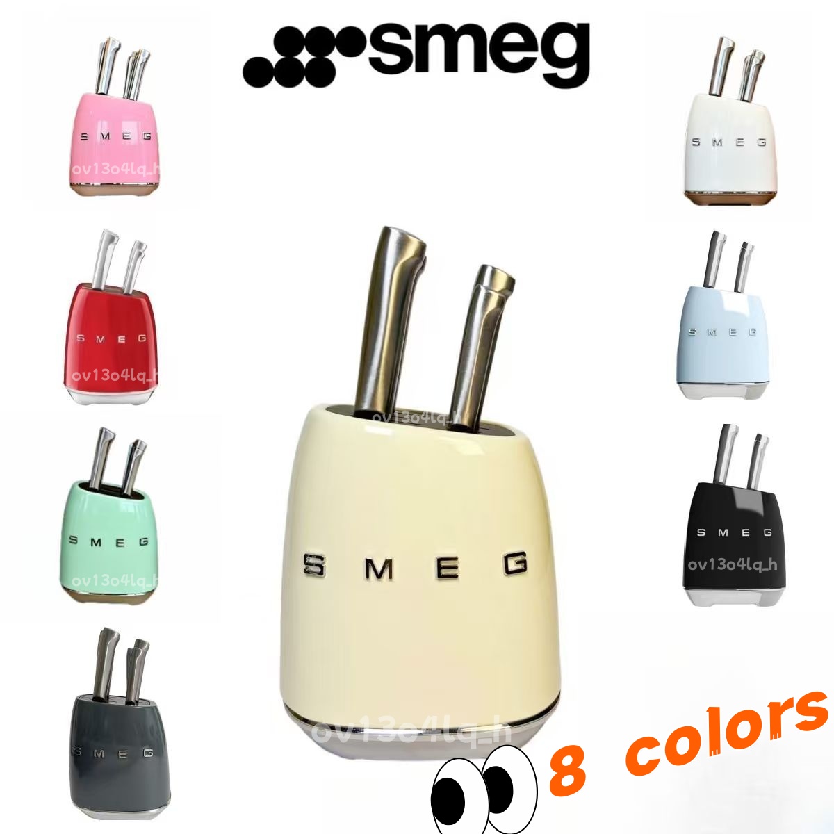 ซ็ตมีด SMEG สุดมินิมอล สีใหม่ ครีม,ฟ้า,ดำ,ขาว,เทา งา Italy SMEG knife set kitchen knife slicer