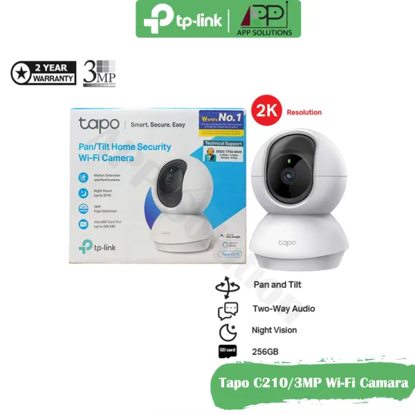 TP-LINK(กล้องวงจรปิดไร้สาย)Pan/Tilt Wi-Fi Camera 2K/3MP/Ultra HD รุ่นTapo C210(รับประกันศูนย์ 2 ปี)-APP Solution