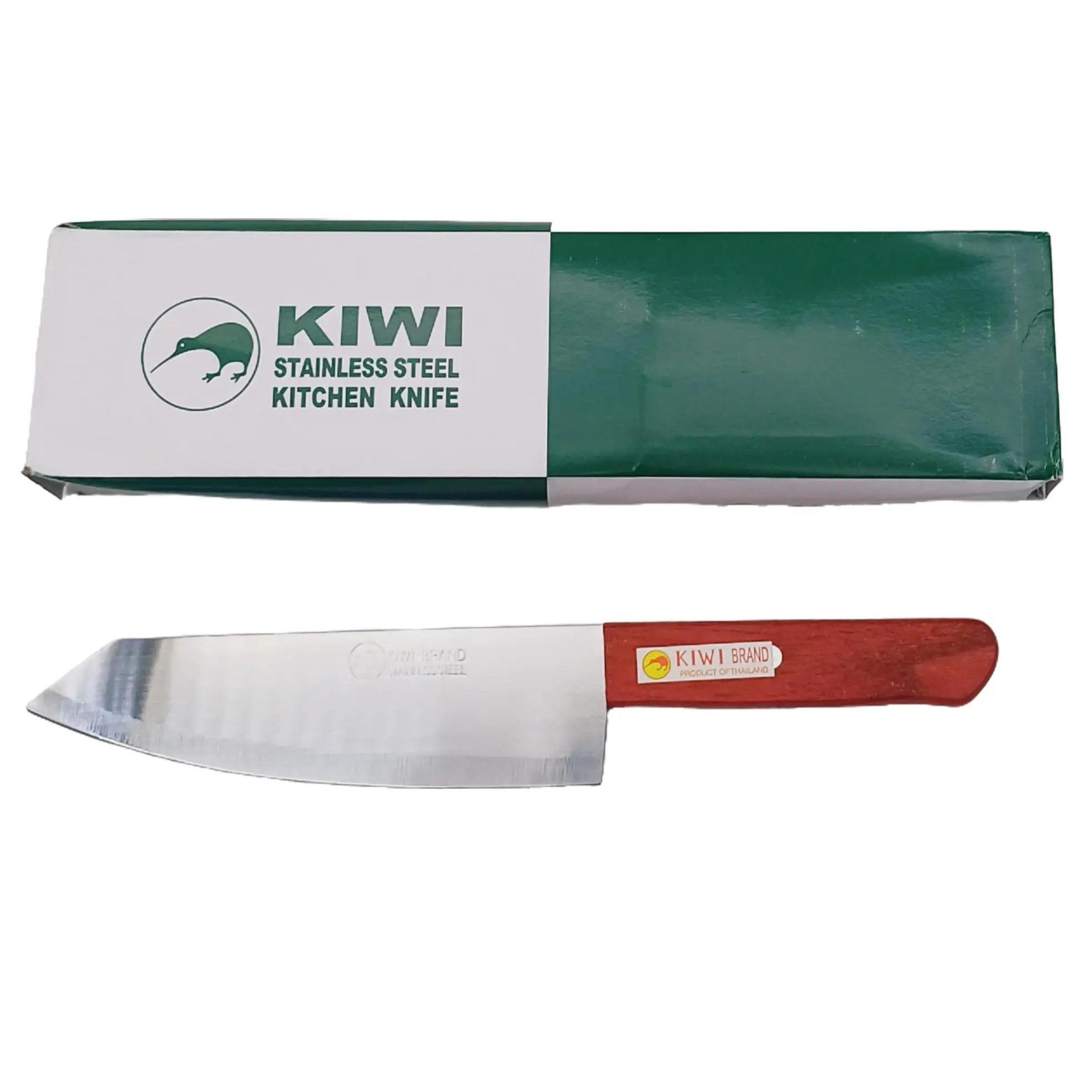 KiWi มีดบางทำครัวสแตนเลสพรีเมียม ด้ามไม้ สำหรับหั่นเนื้อและผัก คมชัด ทนทาน น้ำหนักเบา มีดทำครัว