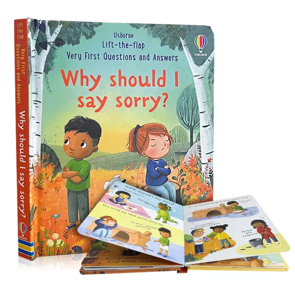 Usborne Lift-The-Flap Very First Questions and Answers: Why Should I Say Sorry? Montessori Educational Board Book English Early Learning Toy Chlldren's Book 3D Flip Picture Book Bedtime Reading Gif...