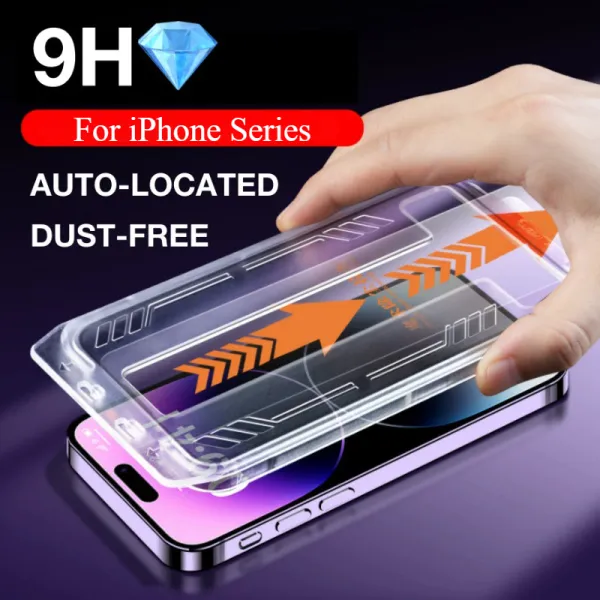 One-Click Full HD ฟิล์มกระจกเต็มจอ ป้องกันหน้าจอสำหรับ iPhone 16 15 Pro Max 14 Pro Max 13 12 ProMax 7 8 Plus X XR XS 11 กันรอย กันตก กัน หน้าจอ แตก Screen Protectors เต็มจอ ฟิล์มกระจก
