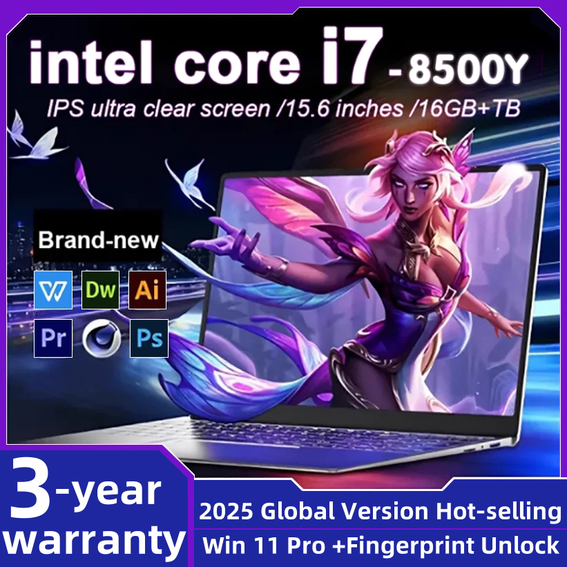 Intel Core i7-8500Y แล็ปท็อปน้ำหนักเบา การตอบสนองที่รวดเร็ว + อายุการใช้งานแบตเตอรี่ยาว ธุรกิจชอบ กรอบแคบ จอขนาดใหญ่ เครื่องมือผลิตแบบพกพา