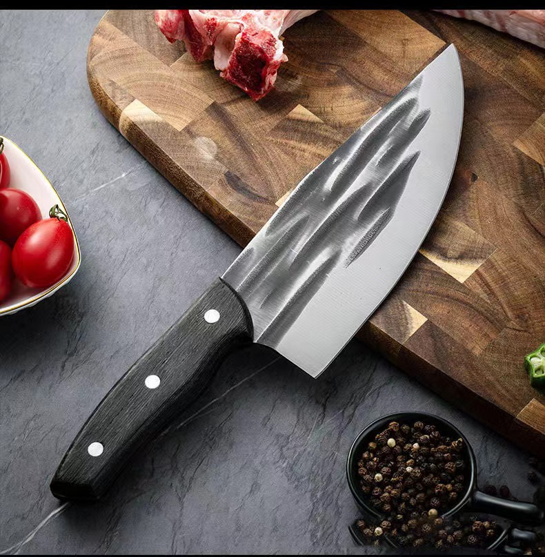 มีดทำครัว มีดหั่น มีดแล่เนื้อ มีดสแตนเลส ด้ามไม้ E45