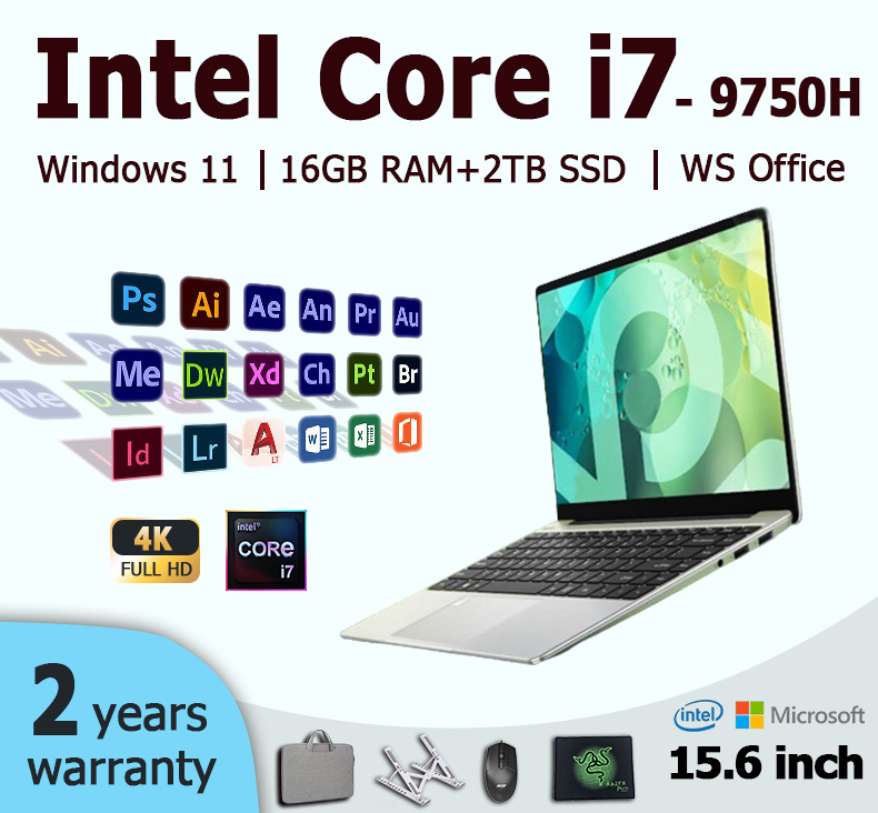 〔 รับประกัน 2 ปี 〕 2026 แล็ปท็อป 15.6 นิ้ว Windows 11 แล็ปท็อป Intel Core i7-9750H 16GB 2TB 1920 * 1080 ความละเอียดแล็ปท็อปเกมสํานักงาน laptop