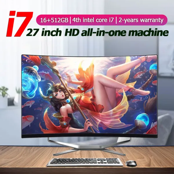 All in one pc ชุดคอมพิวเตอร์ คอมพิวเตอร์ครบชุดขนาด 27 นิ้ว Intel Core i7 4700HQ 16G RAM 1TB SSD สำหรับบ้าน / สำนักงาน / เกม ips 1920 * 1080 หน้าจอ Ips HD ขนาดใหญ่ รับประกัน 2 ปี