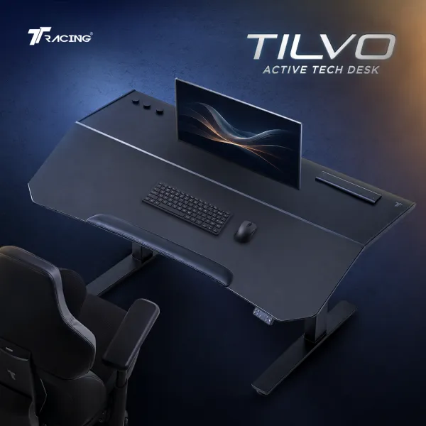 TTRacing TILVO Active Tech Ergonomic Electric Desk โต๊ะทำงานปรับระดับไฟฟ้า โต๊ะยืนทำงาน ปรับเอียงหน้าโต๊ะ 4 มอเตอร์