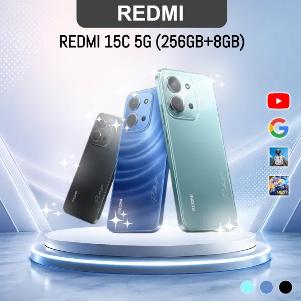 Xiaomi Redmi 15C 5G (256GB/8GB) จอ LCD 6.9 นิ้ว 120Hz | ชาร์จเร็ว 33W + แบตเตอรี่ 6000mAh | กันน้ำและฝุ่นระดับ IP64 | กล้อง AI 50MP+8MP