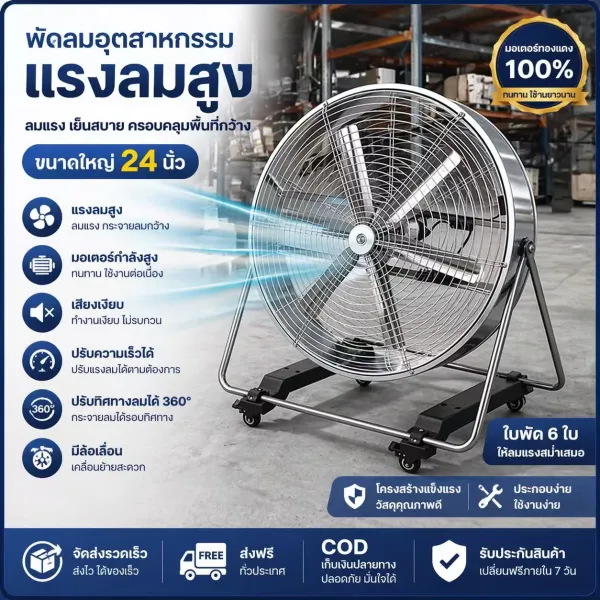 พัดลมตัวใหญ่ พัดลมขนาดใหญ่ พัดลมอุตสาหกรรมลมแรง พัดลมตั้งพื้น ฟาร์มเพาะปลูกพัดลมโรงงาน Exhaust Fan