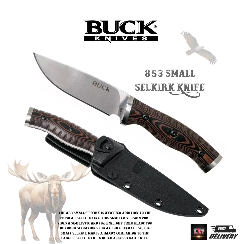 มีดล่าสัตว์ มีดเดินป่า แบบมีดใบตาย รุ่น Buck 853 Small Selkirk