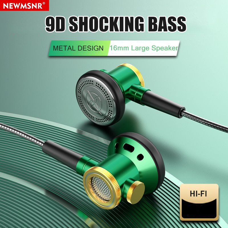 Newmsnr High End Metal Gaming Earphones With HD Microphone 9D Shocking Bass In Ear Headphones 16mm Moving Coil Earphone Waterproof Sweatproof Headphone Original High Quality Gaming Headset Voice Co...
