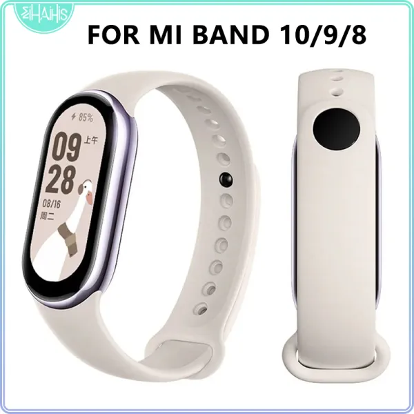 สายคล้องข้อมือซิลิโคนสไตล์สปอร์ต สำหรับ Xiaomi Mi Band 10 9 8 รองรับรุ่น NFC สายรัดทดแทนสมาร์ทแบนด์