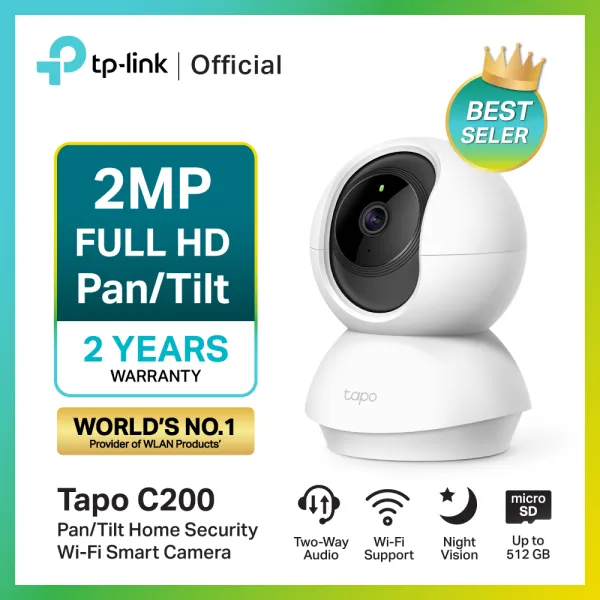 TP-Link Tapo C200 2 ล้านพิกเซล / 2K Tapo C210 3 ล้านพิกเซล IP Camera WiFi Camera กล้องวงจรปิด WIFI กล้องวงจรปิดไร้สาย ดูผ่านแอพ รองรับ SD card สูงสุด 512Gb