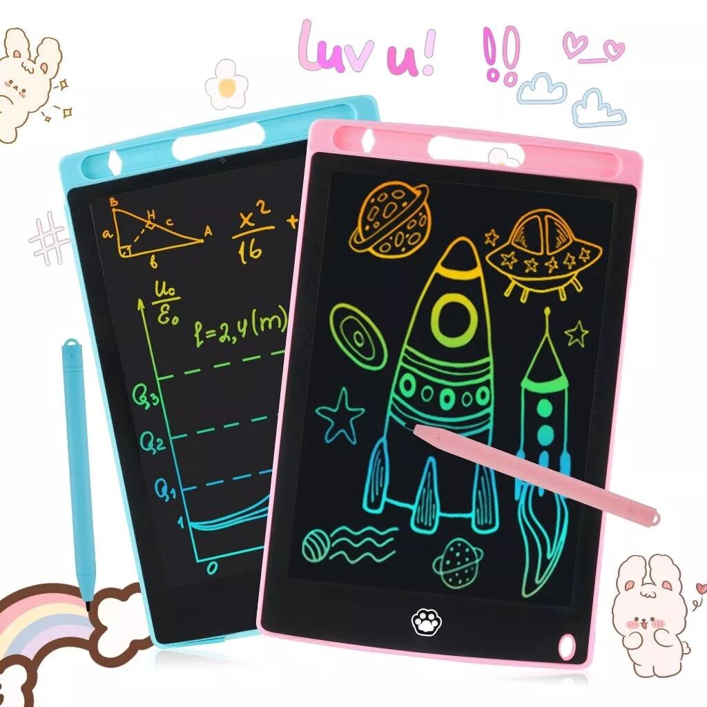 (ปากกาฟรี) กระดานเขียน กระดานลบได้ LCD Writing Tablet กระดานวาดรูป จอเป็นสี กระดาน ขนาด 8.5 หรือ 12 16 นิ้ว ไอแพดของเล่น
