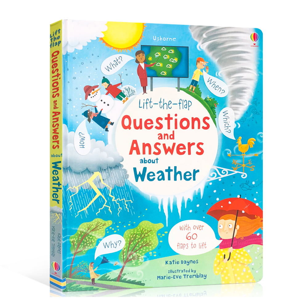 Usborne Book for Begginer Kids Toddler Lift The Flap Questions and Answers about Weather Children's Activity Books Interactive Knowledge English Reading Book for 3-6 Years Old Birthday Gifts หนังสื...