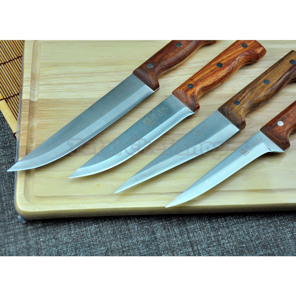 TotalChef มีดแล่เนื้อ มีดตัดแต่งชิ้นเนื้อ มีดเลาะกระดูก มีดทำครัว สแตนเลส 5cr15mov ด้ามจับไม้ + ซองพลาสติกเนื้อหนาแข็่งแรง