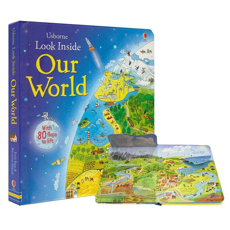 NEW หนังสือภาษาอังกฤษ Usborne Look Inside Our World Lift-The-Flap Book Interactive Montessori Education Board Book for Kids Toddler Bedtime Storybook Early Learning Reading สามมิติ นิทานภาษาอังกฤษ ...