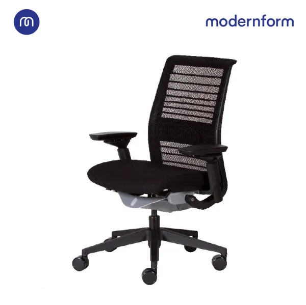 Modernform เก้าอี้ Steelcase ergonomic รุ่น Think v2 (PP) พนักพิงกลาง สีดำ เก้าอี้เพื่อสุขภาพ เก้าอี้ผู้บริหาร เก้าอี้สำนักงาน เก้าอี้ทำงาน เก้าอี้ออฟฟิศ เก้าอี้แก้ปวดหลัง ปรันเอนได้ 4 ระดับ ปรับน้...