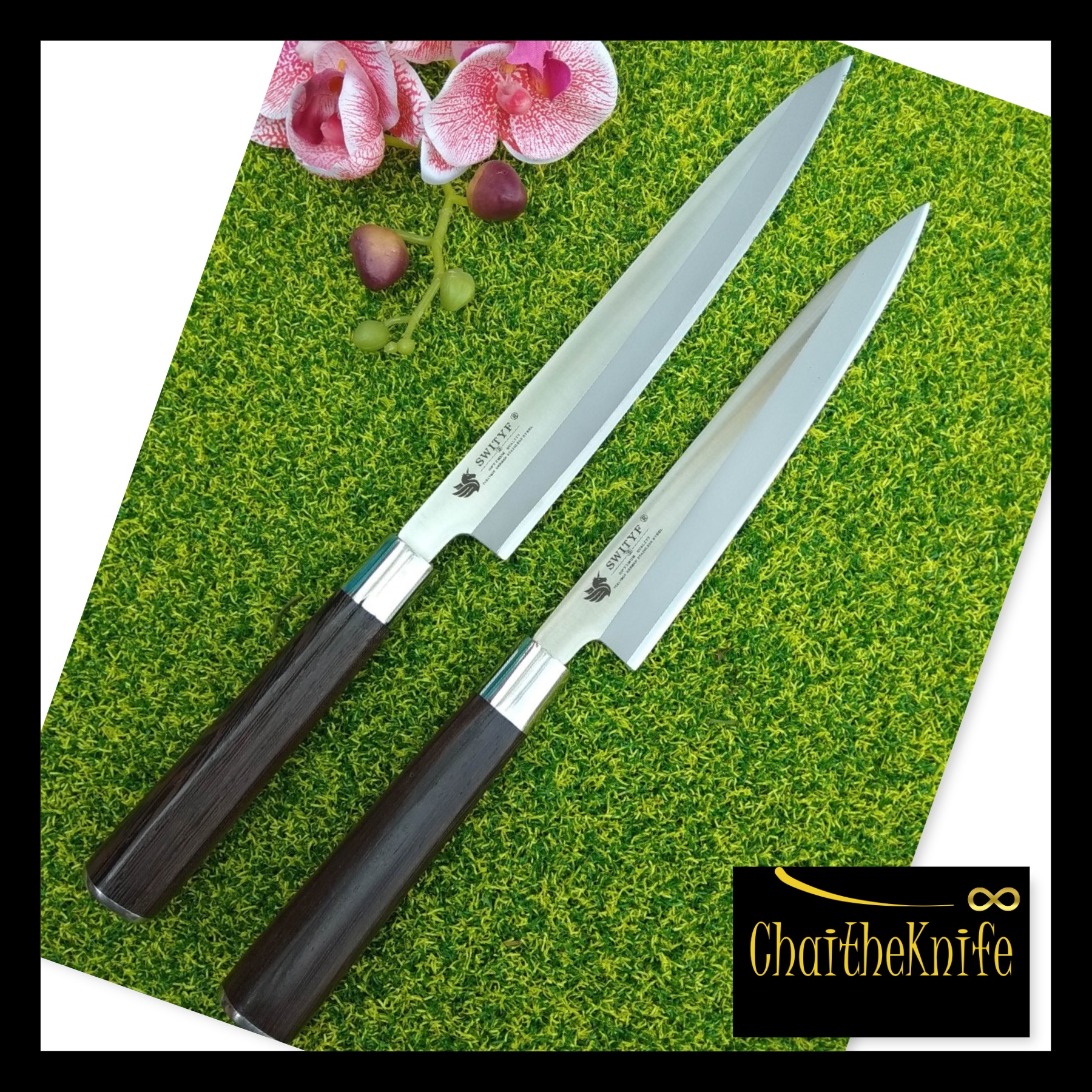 มีดเชฟ ญี่ปุ่น ยานากิบะ ใบมีดยาว 21 เซ็นติเมตร ด้ามจับไม้เนื้อแข็ง มาพร้อมกล่องสวยงาม Yanagiba Fish Knife 21 cm hard wooden handle very premium