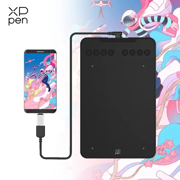 แท็บเล็ตกราฟิก XPPen ขนาด 7*4.3 นิ้ว รองรับแรงกด 16K รุ่น Deco Mini7 V2 แท็บเล็ตวาดภาพดิจิทัล 8 ปุ่ม สำหรับ Android, Mac, Windows, Chrome