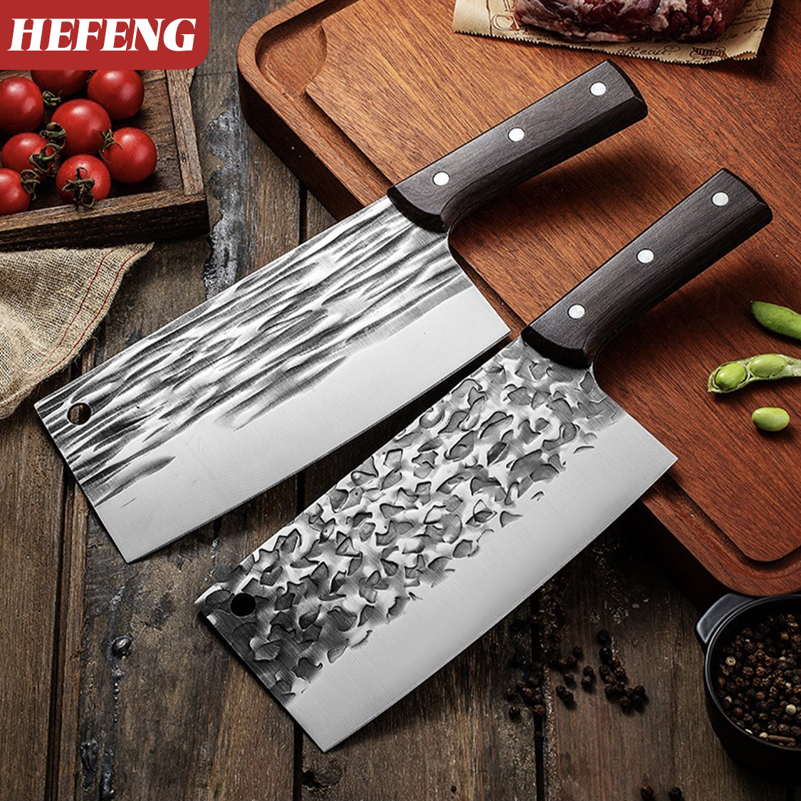 HEFENG มีดทำครัว มีดปังตอ มีดสับ ซอย หั่น รุ่นหนา แข็งแรงทนทาน พร้อมส่งCNN-968