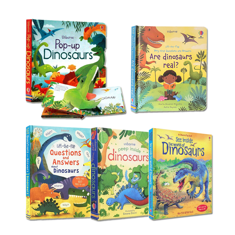 หนังสือภาษาอังกฤษ มหัศจรรย์ไดโนเสาร์ Dinosaurs Book Hardcover Usborne Book Pop Up 3D Book Peep Inside Lift The Flap Book หนังสือเด็กภาษาอังกฤษ Board Book Children Story Book Bedtime Storybook